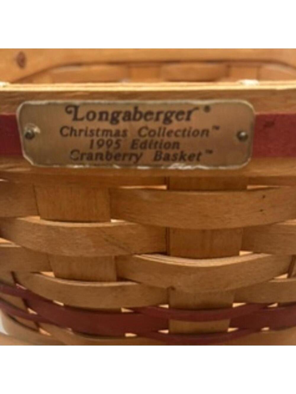 1995 Longaberger Christmas Collection Cranberry Basket with Fabric Liner